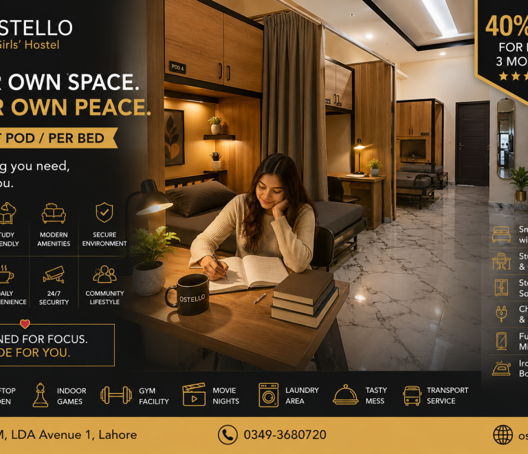 OSTELLO 2.0 Smart Pods – Modern Girls Hostel in Lahore